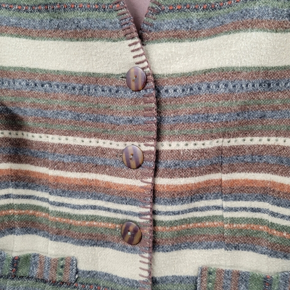 VINTAGE 90s FIRST OPTION Button Front Vest Brown - Picture 2 of 15